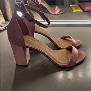 Pink Block Heel Sandals